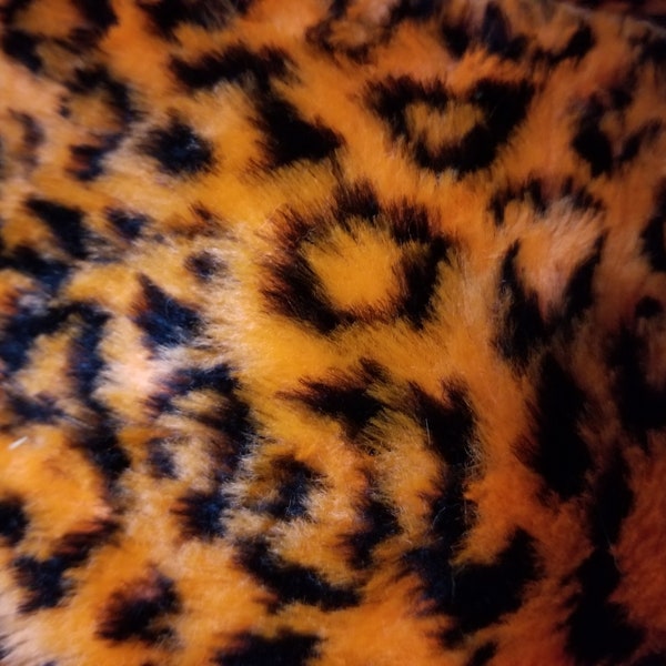 1 yard orange cheetah faux fur super special Halloween special