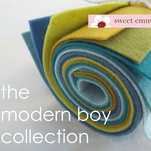 9x32 Wollfilz Blätter - The Modern Boy Kollektion - 8 Blatt Filz