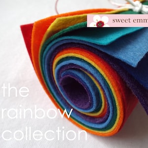 9x12 Wool Felt Sheets - The Rainbow Collection - 8 Sheets of Felt