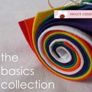 9x12 Wool Felt Sheets - The Basics Collection - 8 Sheets of Felt