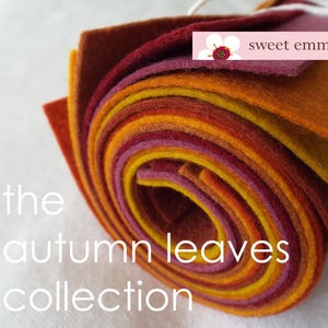 9x32 Wollfilz Blätter - The Autumn Leaves Kollektion - 8 Blatt Filz