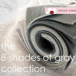 9x32 Wollfilzplatten - Die 8 Shades of Grey Kollektion - 8 Blatt Filz