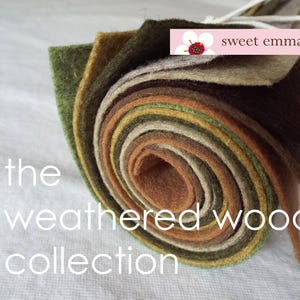 Folhas de feltro de lã 9x12 - The Weathered Wood Collection - 8 folhas de feltro