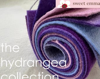 Felt Sheets - The Hydrangea Collection - Eight 9x12 Sheets of Purple Felt