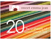 FELT - Wool Felt Sheets - Choose Any Twenty (20) - Wool Blend Felt