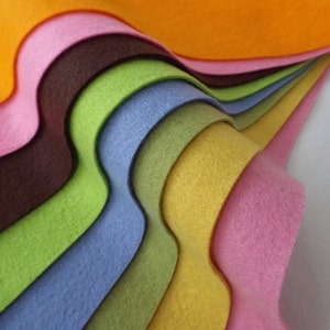 9x12 Wool Felt Sheets A Collection of Summer Colors 8 Sheets of Felt image 5