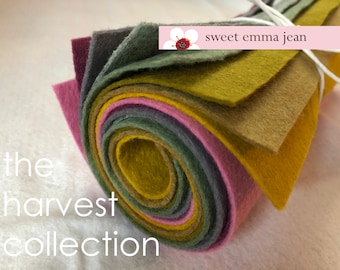 9x12 Wool Felt Sheets - The Harvest Collection - 8 Sheets of Felt