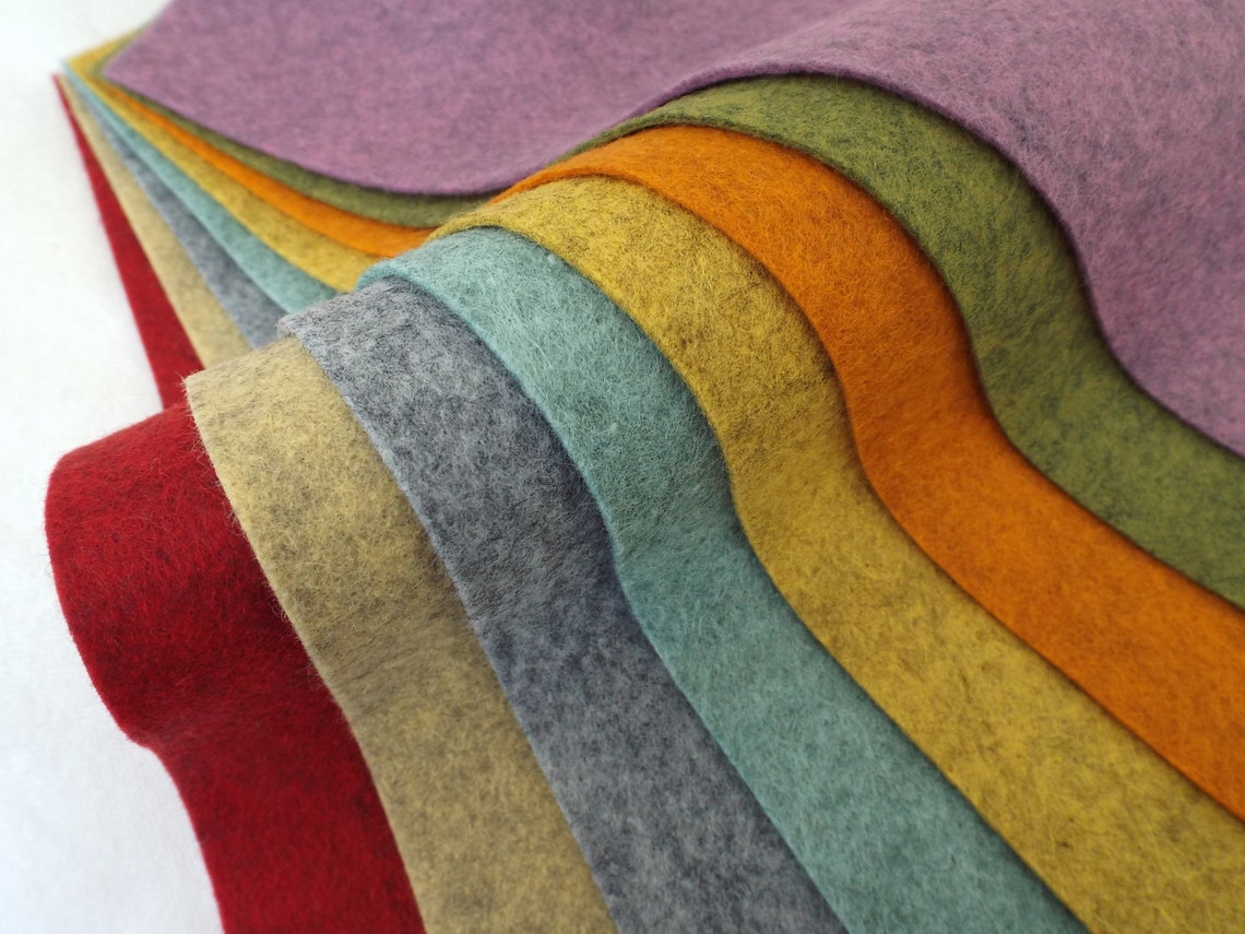 9x12 Wool Felt Sheets A Collection of Heathers 8 Sheets of Etsy
