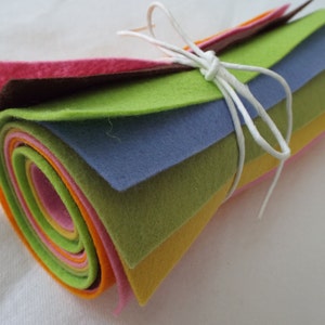 9x12 Wool Felt Sheets A Collection of Summer Colors 8 Sheets of Felt image 4