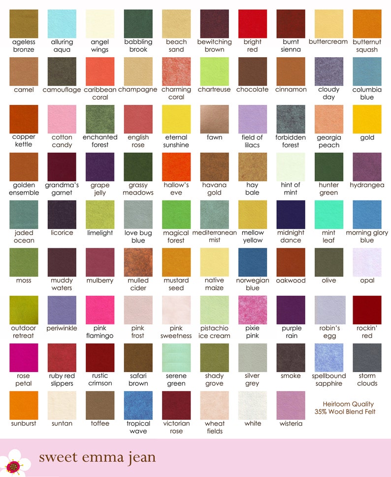Wool Felt Sheets Choose Any Fifteen 15 Wool Blend Felt image 5