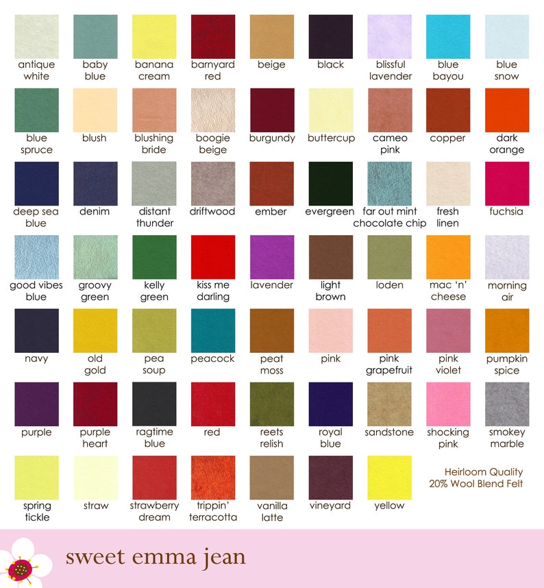 Wool Felt Sheets Choose Any Fifteen 15 Wool Blend Felt image 4
