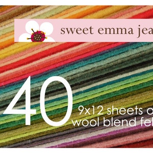 Wool Felt Sheets - Choose Any Forty (40) - Merino Wool Blend Felt