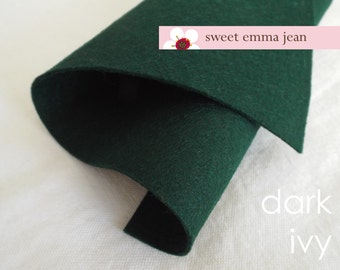 Dark Ivy Wool Blend Felt - 1/2 Yard Cut