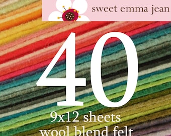Merino Wool Blend Felt Sheets - Choose Any 40 Colors