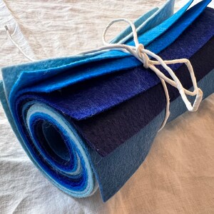 9x12 Wool Felt Sheets The Blue Abyss Collection 8 Sheets of Blue Felt image 5
