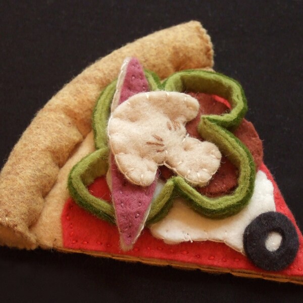 Felt Food - Felt Pizza Slice - Pretend Play Food - Slice of Pizza