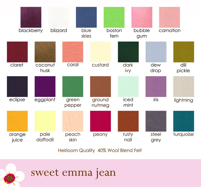 Wool Felt Choose Any Thirty 30 6x9 Sheets of Wool Blend Felt image 7