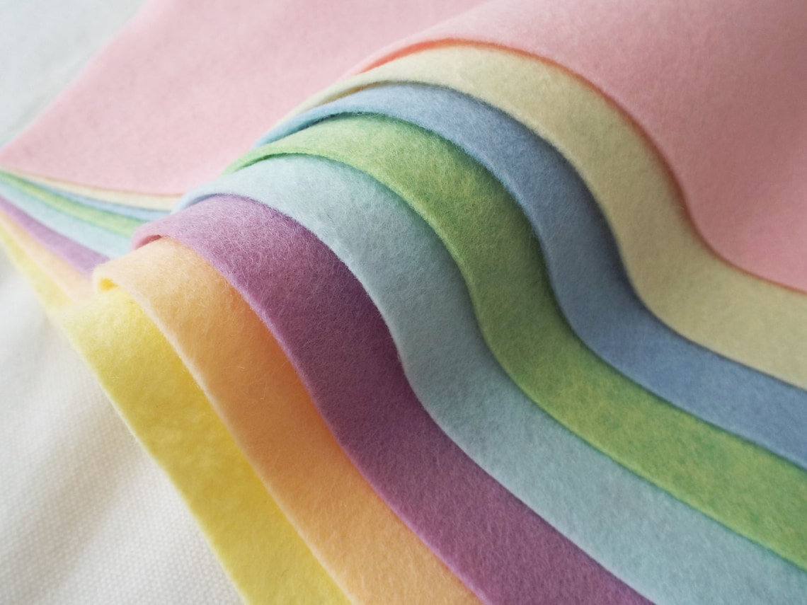 9x12 Wool Felt Sheets The Pastel Collection 8 Sheets of Etsy