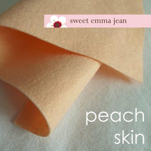 Wool Felt 1/2 (one half) yard cut - Peach Skin - light peach wool blend felt