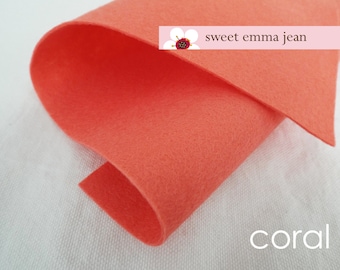 Wool Felt 1 yard cut - Coral