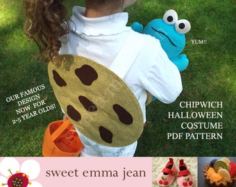 DIY Halloween Costume Pattern - Felt Chocolate Chip Cookie Costume for Toddlers and Big Kids