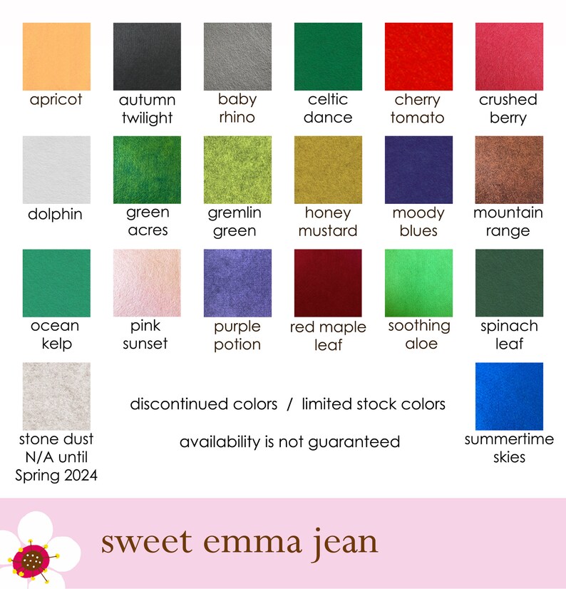 Wool Felt Sheets Choose Any Forty 40 Merino Wool Blend Felt image 2
