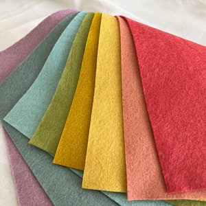 9x12 Wool Felt Sheets The Subdued Rainbow Collection 8 Sheets of Felt image 3