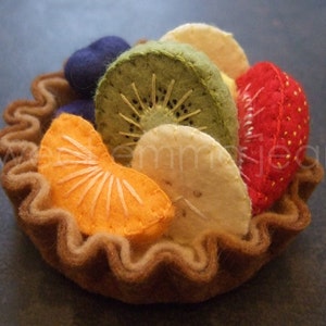 Felt Play Food Pattern - Fruit Salad and Fresh Fruit Tart PDF - DIY Felt Food