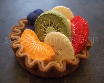 Felt Play Food Pattern - Fruit Salad and Fresh Fruit Tart PDF - DIY Felt Food