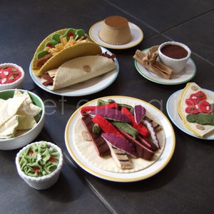 Cinco de Mayo Felt Food Pattern Special - Taco & Fajita Dinners - Felt Mexican Food PDF - DIY Felt Food