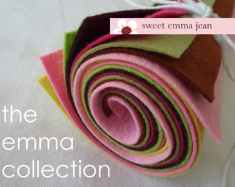 9x12 Wool Felt Sheets - The Emma Collection - 8 Sheets of Felt