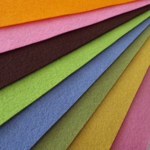 9x12 Wool Felt Sheets A Collection of Summer Colors 8 Sheets of Felt image 3