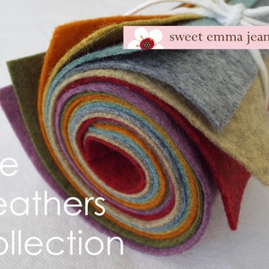 9x12 Wool Felt Sheets A Collection of Heathers 8 Sheets of Felt image 1