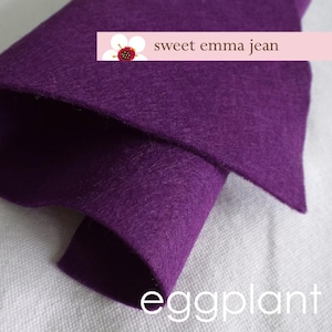 Wool Felt 1 yard cut - Eggplant - purple wool blend felt