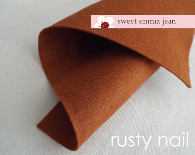 Wool Felt 1 Yard Cut Rusty Nail Reddish Brown Wool Blend Etsy