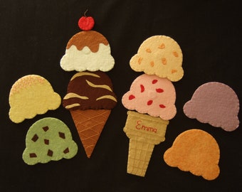 Sewing Pattern - Felt Ice Cream Cone Chore Chart - DIY Felt Tutorial