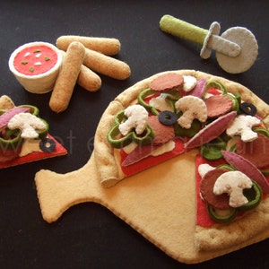 Felt Food Pattern Felt Pizza Party Set Pattern PDF DIY Felt Play Food image 2