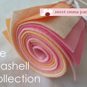 The Seashell Collection - 9x12 Wool Felt Sheets -Eight Sheets of Felt