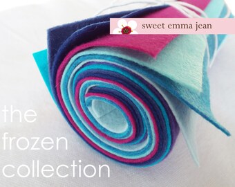 Wool Felt Sheets - The Frozen Collection - Eight 9x12 Sheets of Felt