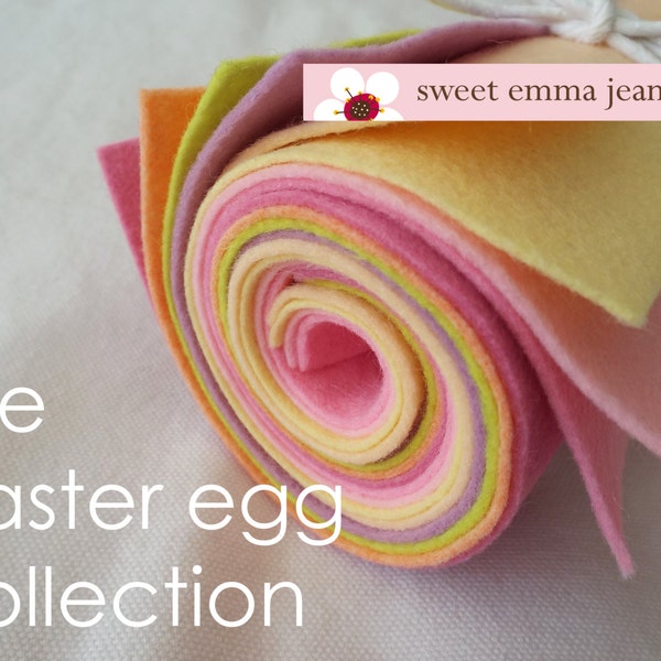 9x12 Wool Felt Sheets - The Easter Egg Collection - 8 Sheets of Felt
