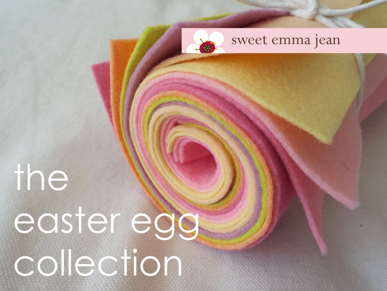 9x12 Wool Felt Sheets The Easter Egg Collection 8 Sheets of Felt image 1