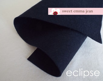 Wool Felt 1 yard cut - Eclipse - Dark Blue Wool Blend Felt