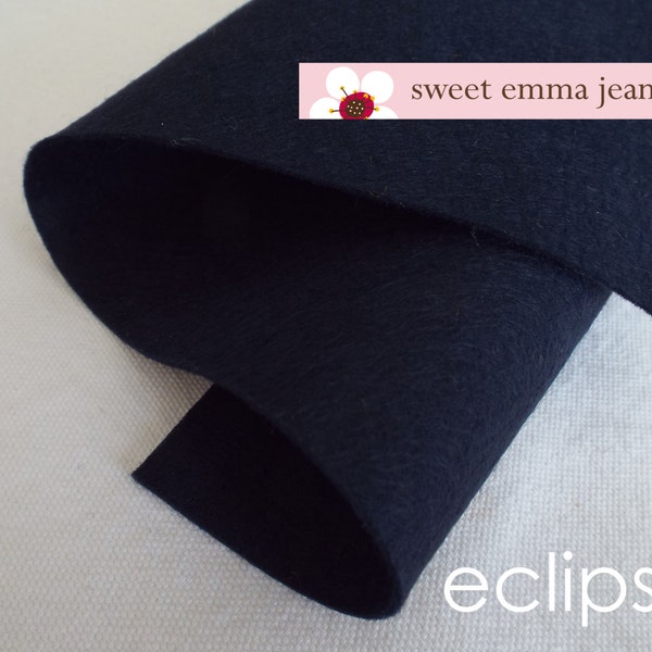 Wool Felt 1 yard cut - Eclipse - Dark Blue Wool Blend Felt