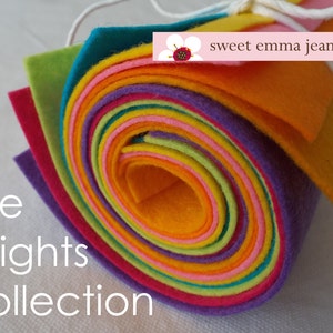 9x12 Wool Felt Sheets - A Collection of Bright Colors - 8 Sheets of Felt