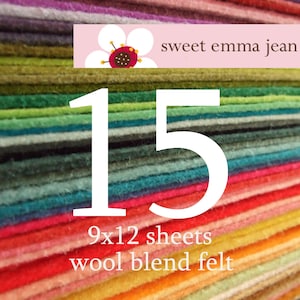 Wool Felt Sheets - Choose Any Fifteen (15) - Wool Blend Felt