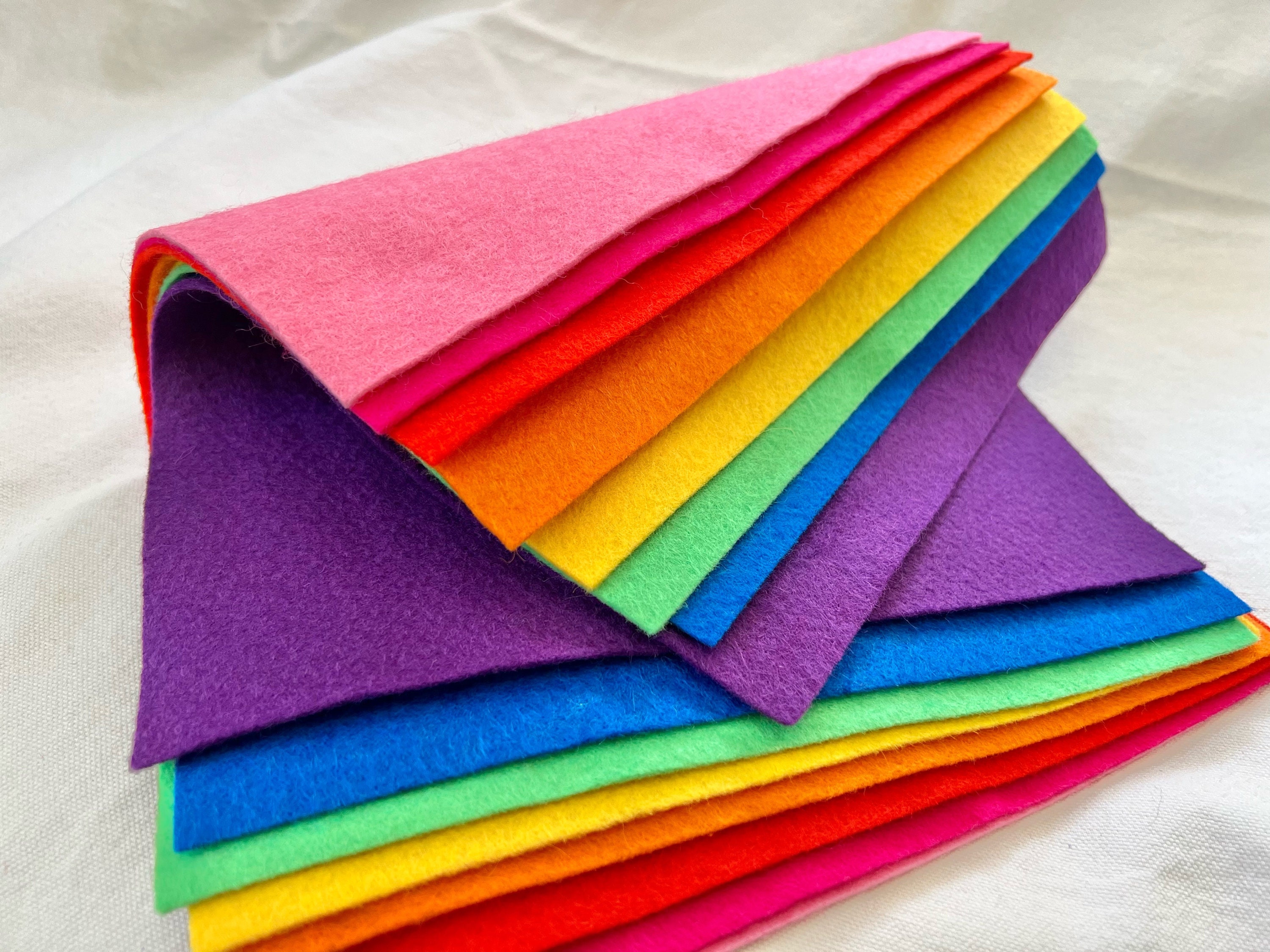 9x12 Wool Felt Sheets the Vivid Rainbow Collection 8 Etsy