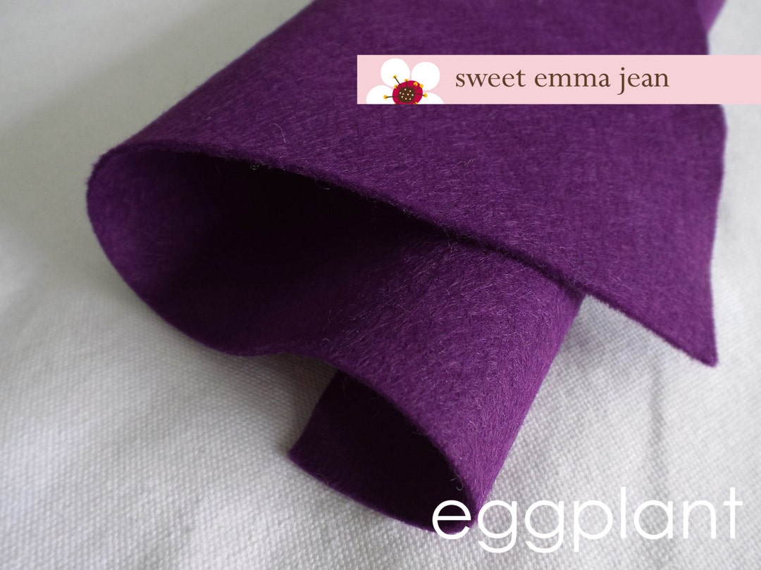 Wool Felt 1/2 one Half Yard Cut Eggplant Purple Wool Blend Felt Etsy