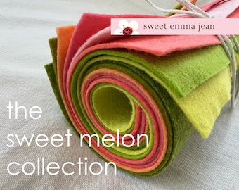 9x12 Wool Felt Sheets - The Sweet Melon Collection - 8 Sheets of Felt