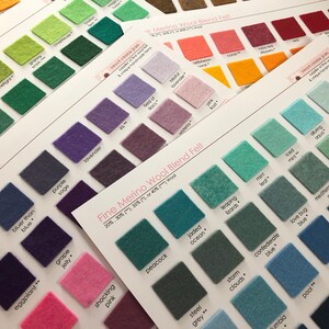 Wool Felt Swatch Card Set Samples of Every Amazing Color Plus you get a 5 dollar shop credit with purchase image 2