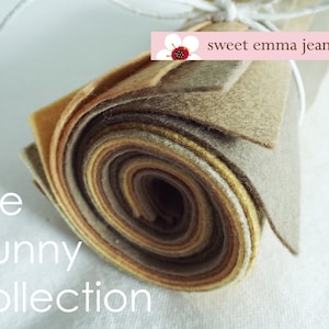 9x12 Wool Felt Sheets - The Bunny Collection - 8 Sheets of Felt